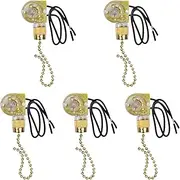 MotiveTech Five Pull Chains for Fan Light Replacement Zing Ear Ze-109 Accessory Set, Gold