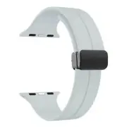 For Apple Watch Series 5 40mm White Silicone Magnetic Link Band Sports Strap