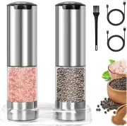 Electric Salt and Pepper Grinder Set 2 Pack Stainless Steel Rechargeable Pepper
