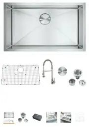 Attop 18- Gauge Stainless Steel 30 in. Single Bowl Undermount Kitchen Sink with