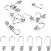 12pcs Silver Bungee Shock Cord Hook 0.12" / 3mm Plasticcoated Wire Hooks End Spi