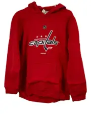 Reebok Boy's Washington Capitals Logo Fleece Pullover Hoodie, Red, Large 14/16