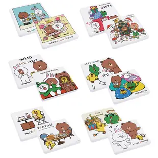 LINE Friends 日常系列 珪藻土杯墊2入組網狐家居熊大兔兔莎莉蛙哥