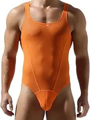 [DomiGe] Men's Black Mesh Bodysuit Stretch, Breathable, Supportive