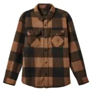 Brixton Bowery Arctic Stretch Fleece Bison Black Button Up Shirt