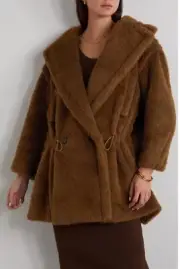MAX MARA Nebula alpaca, wool and silk-blend coat Brown Size L $3190