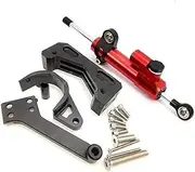 for Zero, 10X Scooter Steering Stabilizer Damper Bracket Front Wheel Modification Bracket Electric Scooter Parts Electric Scooter Steering Damper(Black Bracket-Damper Kit A2)
