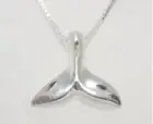 STERLING SILVER NAUTICAL WHALE TAIL FISH CONSERVATION SEA LIFE PENDANT NECKLACE