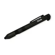 3pc Nick Multi Tool Pen 7 In 1 Functions w/ Compass/Phone Stand Black Case