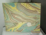 Vtg 1970's Handmade Marbleized Cover & Handmade Paper Art Journal Junk Journal