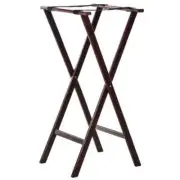 TableCraft 22 Mahogany Finish 18" x 17" Tray Stand w/ Replaceable Webbing