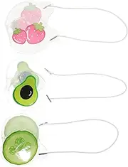 Healvian 3pcs Boys and Girls Light Sleep Mask Reusable Fruit Eye Patch for Sleeping Cooling Gel Pvc Eye Mask for Hotel Travel Boys and Girls Family Random Style