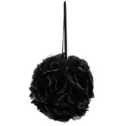Mega Crafts - 10" Artificial Flower Pomander Kissing Ball - Black, 1PC