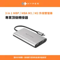 在飛比找PChome24h購物優惠-HyperDrive 3-IN-1 DUAL 4K HDMI