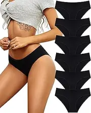 [ALL OF SHE] Womens Underwear Cotton Hipster Panties Breathable Briefs Sexy Cheeky Stretch Ladies Bikini Underwear 6 Pack