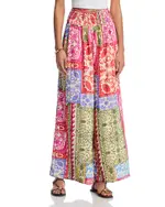Aqua Mixed Print Smocked Waist Wide Leg Pants - Exclusive