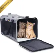 Foldable Pet Carrier Bag, Soft Sided Cat Crate, Portable Travel Sling