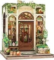 CUTEBEE Book Nook Kit - DIY Miniature House Dollhouse Kit for Adults and Teens, Booknook Tiny House Bookshelf Decor 3D Wooden Puzzle, Handicrafts for Family, Friends (Green Life Bookshop)