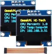Geeekpi 2Pcs OLED Display Module I2C IIC 128X64 Pixel 0.96 Inch Display Modul...