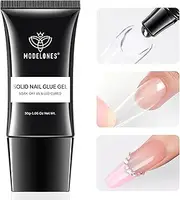 [Modelones] Solid Nail Gel, 30g Nail Gel for Nails Tips, Solid Glue Gel for Press on Nails, Super Strong Acrylic Nail Glue for Fake Tips Lasting Manicure DIY at Home Cure Needed