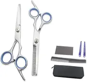 1 Set 6 Barber Hair Cutting Scissors Hair Salon Cutter Straight Cut Scissors Hairdressing Scissors Hair Styling Tools Black