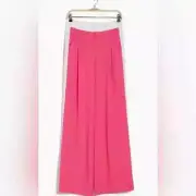 NEW ALICE + OLIVIA eric mid rise with tux stripe pant in candy SZ 4