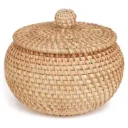 Rattan Round Basket with Lid, Rattan Storage Basket with Lid, for Table5274