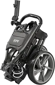 KVV 3 Wheel Foldable Golf Push Cart Ultra Lightweight Smallest Folding Size, New-Version Scorecard Holder