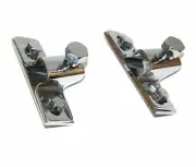 Windshield Pivot Bracket + Plate Willys 41-64 MB, GPW, CJ-2A, 3A, 3B JEEP Chrome