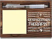 Respiratory Therapist Appreciation Gifts, Thank You Gift for Respiratory Therapist, RT Office Coworkers Staff Appreciation Gifts, Sticky Note Holder Wooden Notepad & Pen Holder 6.5" x 4.7" - FTA271