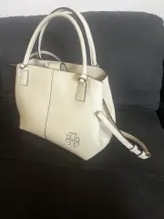 NEW TORY BURCH - Mcgraw Smooth Satchel 82115 Buttermilk