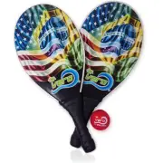 Frescobol Brasil & USA Fiberglass Beach Paddle Kit