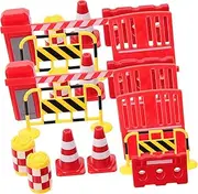 UPKOCH 1 Set Miniature Traffic Signs Playset for Educational Road Signs Barricades for Understanding Traffic Rules for Family School Learning