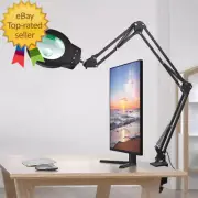 Magnifying Glass Light 10X 5X Swing Arm Desktop Stand Desk Lamp Close Work