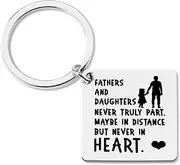 [yaozeio] Dad Fathers Day Gift Keychain from Daughter Birthday Gifts for Daughter Dad Papa Christmas Xmas Gifts for Fathers Daddy Dads Engraved Keychain for Daughter