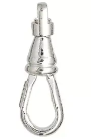 Clasp, 10 Silver Plated Brass & Steel 22x8mm Swivel Clips Lanyards ID Badges