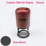 Custom Self Inking Rubber Stamp Trodat Business Name Address Logo ROUND 45mm