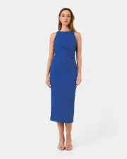 Leah Side Ruched Midi Dress