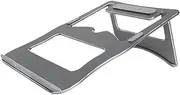 EZONEDEAL Ergonomic Portable Laptop Stand Notebook Save Space for Desk Table, Aluminium Foldable Laptop Stand for Desk Anti-Slip Design Tablet Laptop Holder - Laptop Riser Computer Stand (Dark Grey)