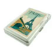 Paris France Em2 Cigarette Case with Built in Lighter Metal Wallet