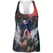 4th of July Dabbing Uncle Sam Fireworks Sub All Over Womens Work Out Tank Top