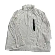 Banana Republic NEW LARGE Ruffle neck Long sleeve blouse off-white Mixed Media