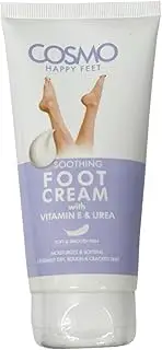 Cosmo Happy Feet Soothing Foot Cream 150ml | With Vitamin E and Urea | Moisturizes & Softens Extremally Dry, Rough, and Cracked Skin | For Men and Women
