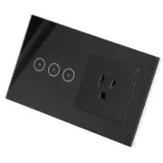 US Plug 95-250V/AC 10A Graffiti Multi-function Switch Socket Integrated Wall Pan