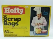 Vintage 1972 Hefty Plastic Scrap Bags 50 Total Bags Unopened