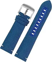[UMCNVV] Canvas real leather watch strap for Mido m026.629/430 Ocean Star m042.430 navigator helmsman breathable nylon watchband 22m belt