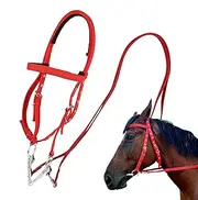 Horse Bridle, Adjustable Snaffle Noseband, Nylon Equine Noseband & Reins, Soft Lined Trail Riding Gear for Men & Women, Equestrian Supplies, 51.18 inches
