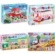 Oxford Crayon Shin-Chan 4-Bricks Full Set (House,Bus,Kindergarten,Playground)