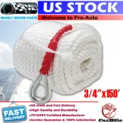 3/4"x150ft Twisted Braid 3 Strand Boat Marine Docking Anchor Rope Mooring Line