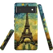 For Google Pixel 6 Tough Protective Cover, Eiffel Tower Painting